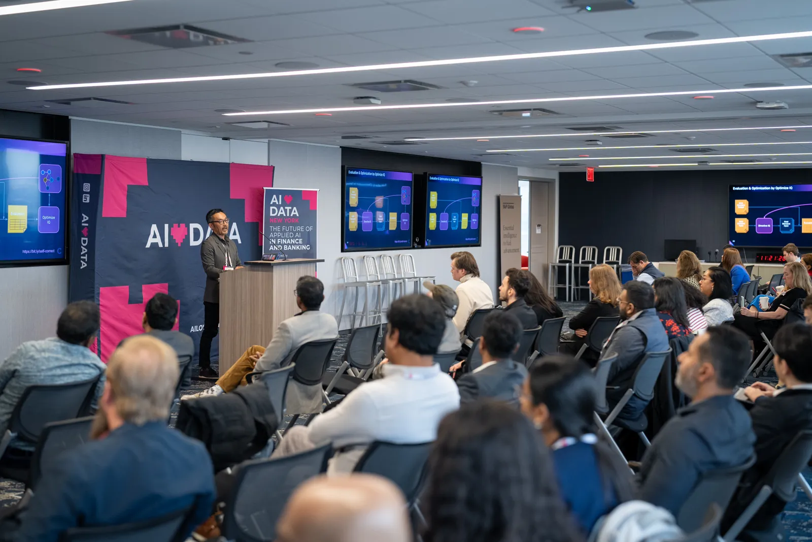 Speaker presenting to an AI Loves Data New York audience.