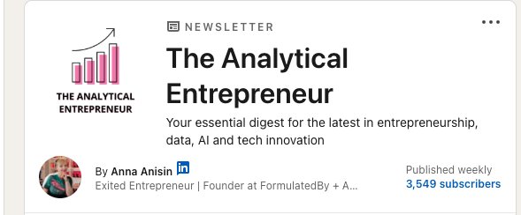 LinkedIn preview of The Analytical Entrepreneur newsletter by Anna Anisin.